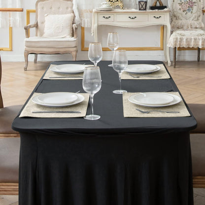 Cloth Placemats Set of 8, Linen Type Fabric Placemats Machine Washable Heat Resistant Placemats Wrinkle Free Thick Polyester Kitchen Place Mats for Dining Table (Beige)