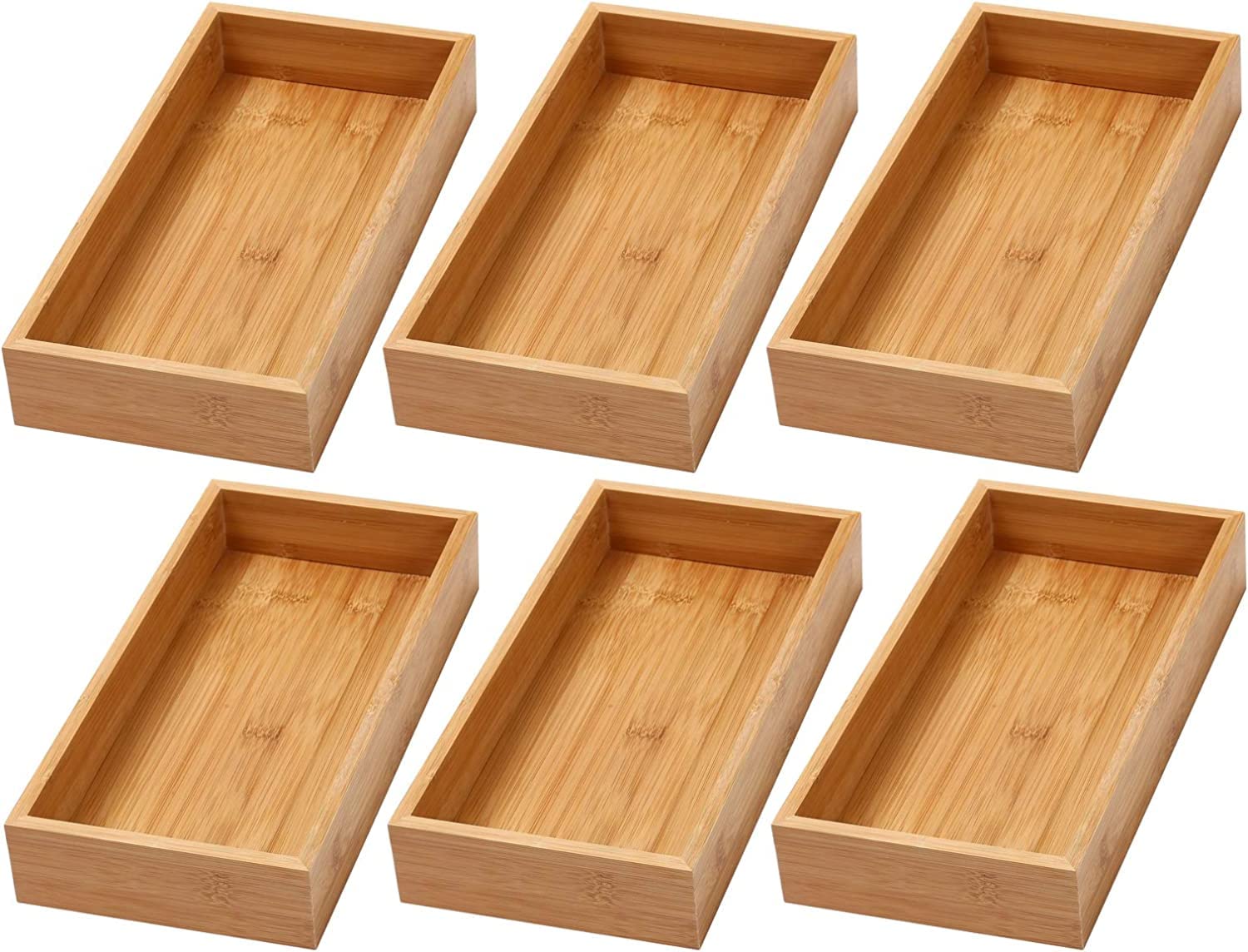 YBM Home Bamboo Drawer Organizer Storage Box for Kitchen Drawer, Junk Drawer, Office, Bedroom