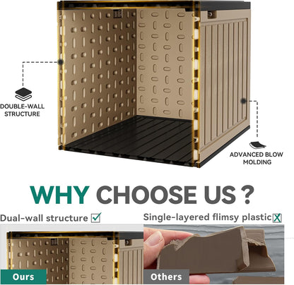 YITAHOME 230 Gallon Large Deck Box with Divider & Side Handles, Outdoor Double-Wall Storage for Patio Furniture Cushions, Garden Pool Accessories, Waterproof & Lockable