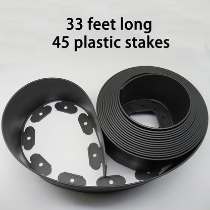 Landscape Edging,Flower Bed Edging no dig，Lawn Edging Garden Edging Border(30Feet-Black-Tall Wall)