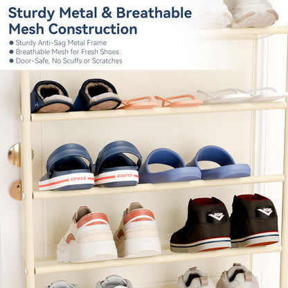 Whitmor 36 Pair Over The Door Shoe Organizer, 12 Tier Hanging Shoe Organizer, Heavy Duty Metal &