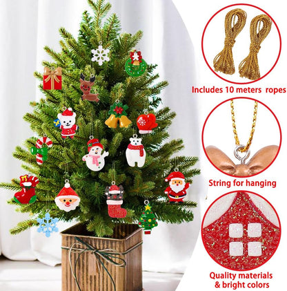 YUJUN 36pcs Mini Resin Ornaments Set - Christmas Tree Decoration, Small Miniature Figurines for Hanging Ornaments