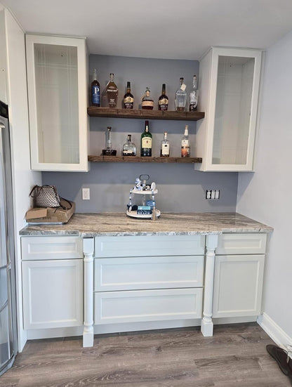 joelsantiques 36 Inch Floating Shelves - 36x9x2 in Wood Wall Shelf, Natural Wooden Home Decor for Bathroom Kitchen Bedroom, Hanging Mounted Invisible Bracket, Medium Brown