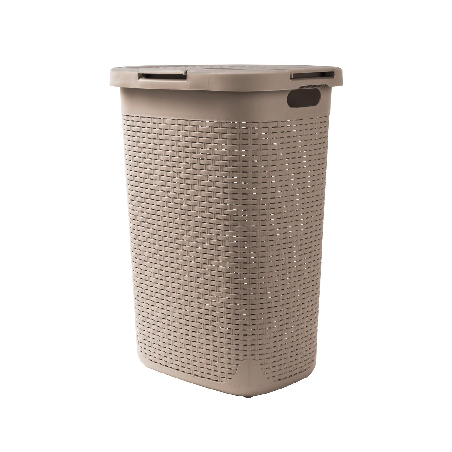 Mind Reader Slim Laundry Hamper with Lid, 60L Tall Clothes Basket, Narrow Tapered Design for