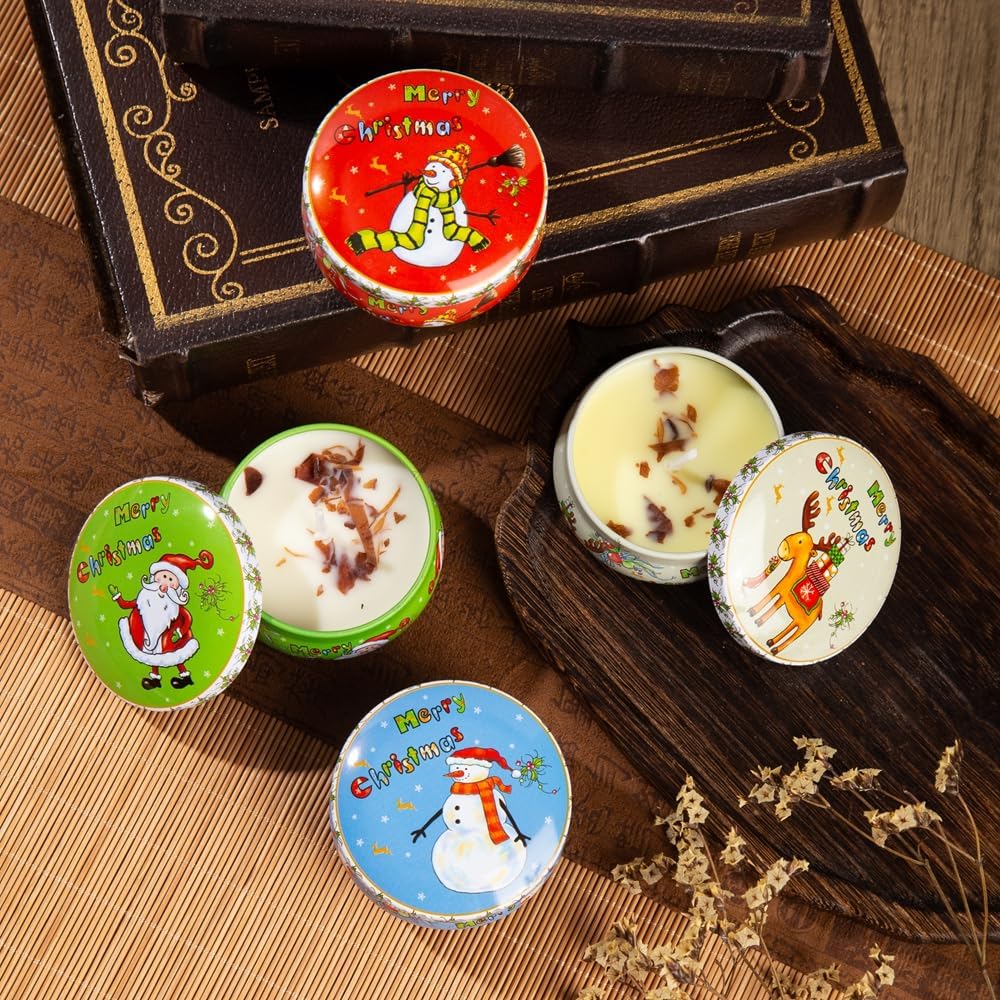 Christmas Scented Candle Set ??Holiday Soy Wax Aromatherapy Candles for Home Décor, Winter Relaxation & Stress Relief, Festive Gift for Women, Stocking Stuffers, Secret Santa