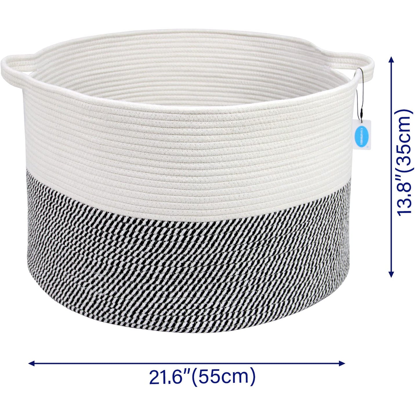 Casaphoria XXXLarge Cotton Rope Basket for Living Room - Woven Storage Basket with Handle for