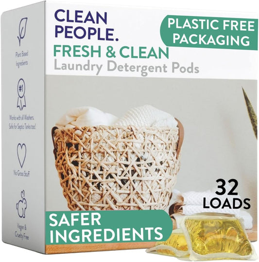 The Clean People Laundry Detergent Pods - Hypoallergenic Laundry Pods - Ultra Concentrated
