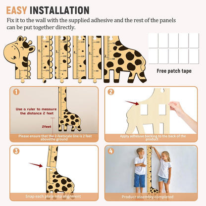 Wooden Growth Chart for Kids,Giraffe Height Chart for Boy Girls,Measuring Board for Kids Height,for Child's Room,Nursery Decor Decoration Wall Art (giraffe)