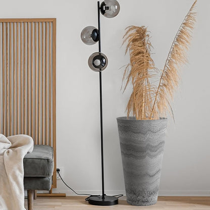 Worth Garden 2-Pack Grey Matte Texture Round Tapered Planter - 24.5" H. Tall Plastic Plant Pots with Drain Hole for Indoor Outdoor - Modern Decorative Flower Pots for Front Porch, Patio, Deck