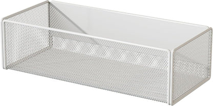 Magnetic Basket Organizer Holder for Fridge Magnetic Storage Bin Box Containers for Refrigerator Whiteboard Classroom (Large, White)