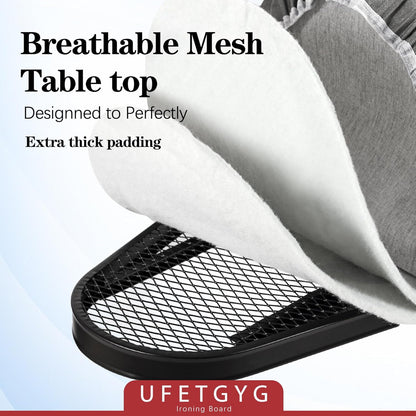 Ironing Board,13" X 43" W/with Iron Rest | Full Metal Construction| Height Adjustable | Heat & Scorch Resistant Fabric | Heavy Duty| Easy to Fold | Anti-Skid Feet |Grey