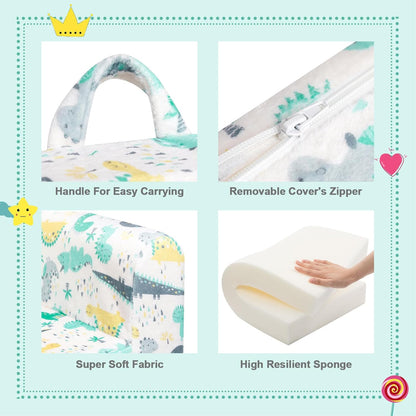 ALIMORDEN Kids Ultra-Soft Snuggle Foam Filled Chair, Single Cuddly Sofa for Boys and Girls, Dinosaur