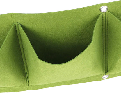 Atyhao Wall Plant Bag,4Pcs 4 Pocket Plant Grow Bag Wall Mounted Reusable Degradable Felt Garden Planter Herbs, Succulents Artificial Pl or Flowers. ()