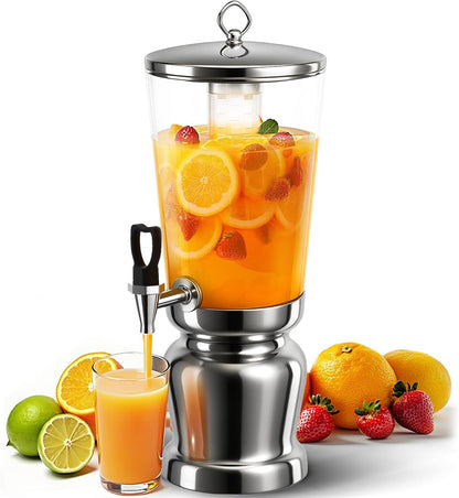 WantJoin Beverage Dispenser With Stand -2 Gallon Beverage Dispenser Drink Dispenser w/Upgraded Dual Cores & Base, Leakproof Spigot, Visible Container, Drink Dispenser For Parties, Events, Gathering