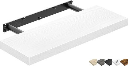 QEEIG Floating Shelf for Wall Bathroom Shelves Bedroom Kitchen Living Room Farmhouse Small Book Shelf 16 inch Set of 1, White (015-W1)