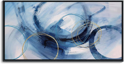 Abstract Wall Art DUNHUANG ART Framed Canvas Wall Art - Modern Wall Art Decor for Living Room, Bedroom, Office - Ready to Hang - Home Decoration 30"x60"