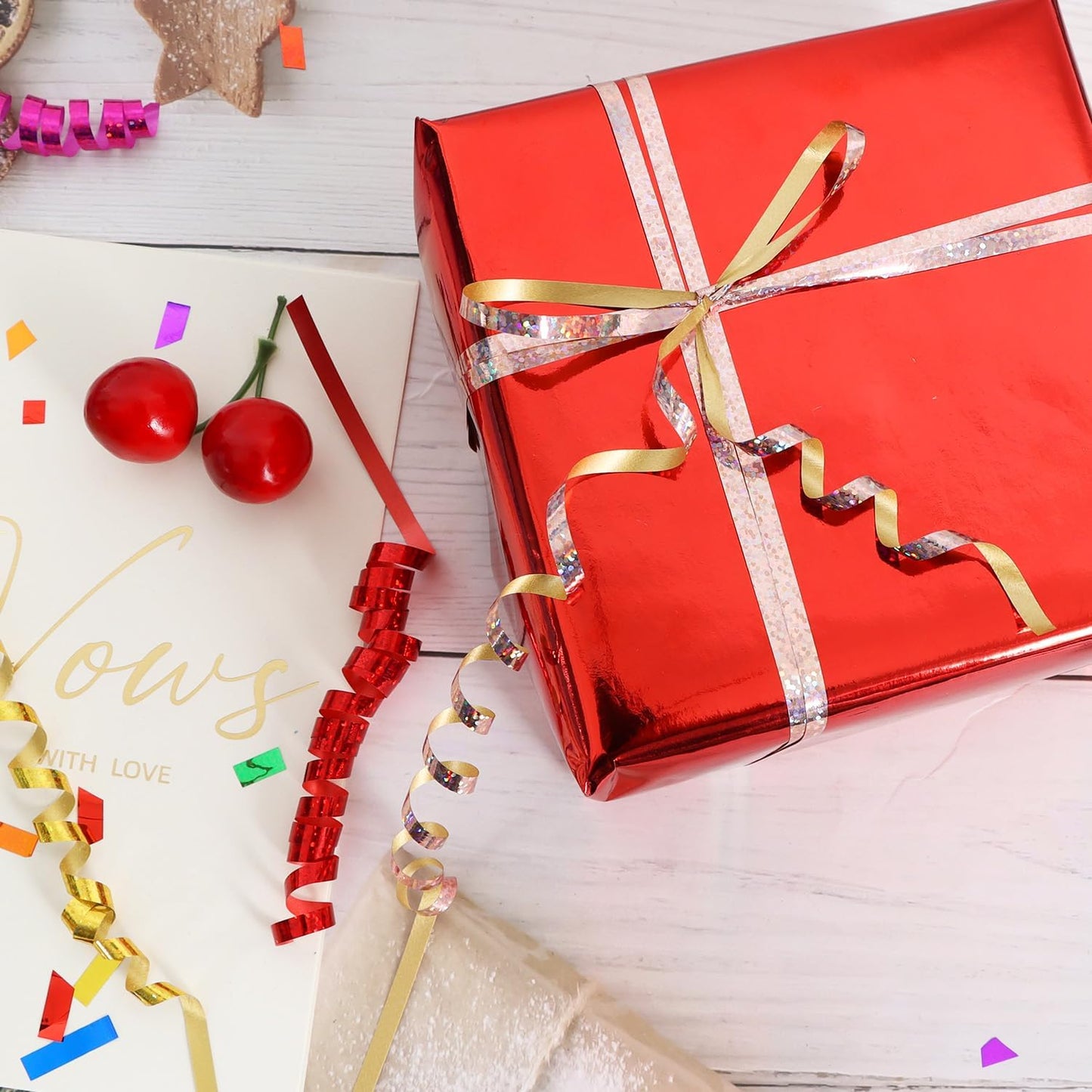 BEISHIDA 500 Yards Curling Ribbon Balloon String Ribbon - Rose Gold Crimped Shiny Metallic Roll for Gift Wrapping Craft Birthday Wedding Party Decoration