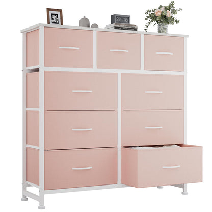 OLIXIS 9 Drawer Pink Dresser for Bedroom, Closet Organizers and Storage