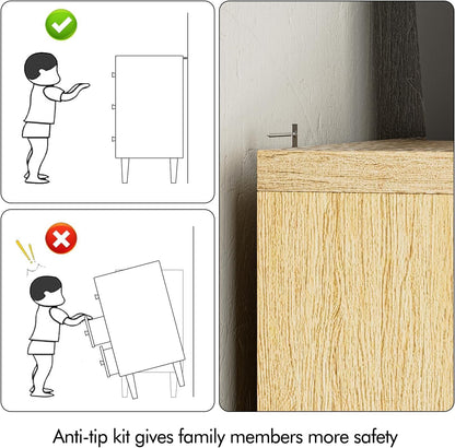 SINROM® Rattan Dresser for Bedroom, Modern 6 Drawer Dresser with Gold Handles, Wood Storage Chest of Drawers for Bedroom, Living Room, Hallway and Entryway, Natural