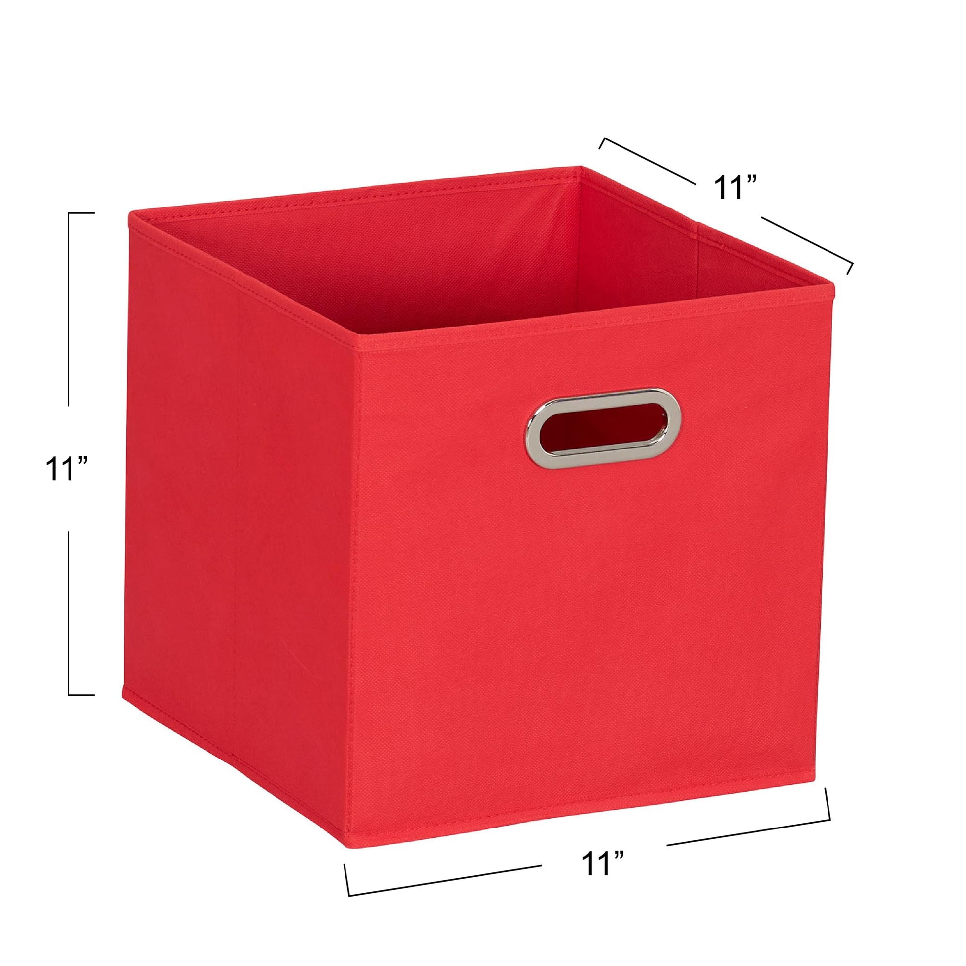 Household Essentials Foldable Fabric Storage Cubes 6-Pack – 11x11x11 Stackable Non-Woven Bins with