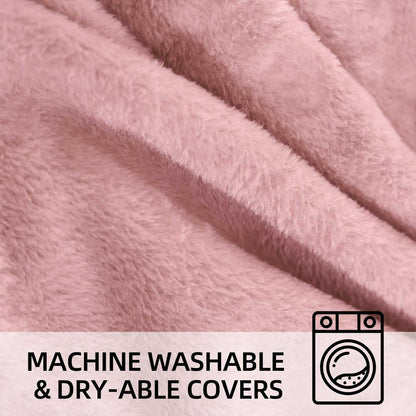 Bean Bag Chair 4Ft, Memory Foam Filled, Large Beanbag Chairs for Adults and Teens, Soft Sofa with Removable Flannel Cover, Round Couch for Living Room Bedroom College Dorm (Pink, 4FT-47×47"×24")