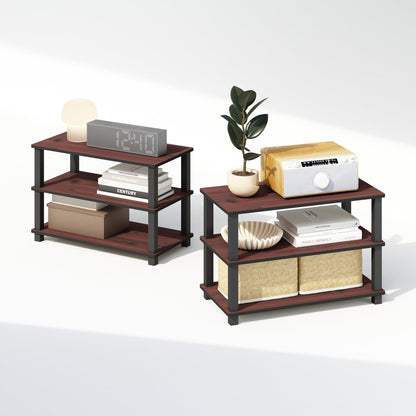 Furinno Turn-S-Tube Storage Shelves Set of 2, 3-Tier Stackable Standing Shelf, Open Corner Shelf