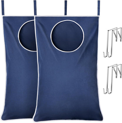 Lifewit 2 Pack Over Door Laundry Hamper, Large Collapsible Hanging Laundry Hamper, Hanging Laundry Basket Bag for Bathroom Bedroom Dirty Clothes Storage Organizer, Dark Blue