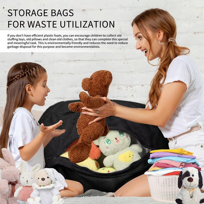 Bean Bag Chair for Adults 8FT,Soft Removable Cover for Teens/Girls Bedroom,Fluffy Giant Round Floor Beanbag Lounger Chairs (No Filler,Black)