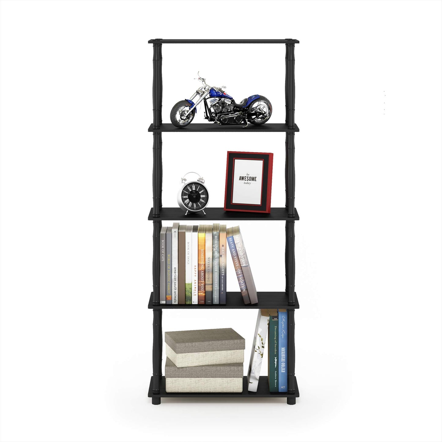 Furinno Turn-N-Tube 5-Tier Multipurpose Shelf / Display Rack / Storage Shelf / Bookshelf, Classic