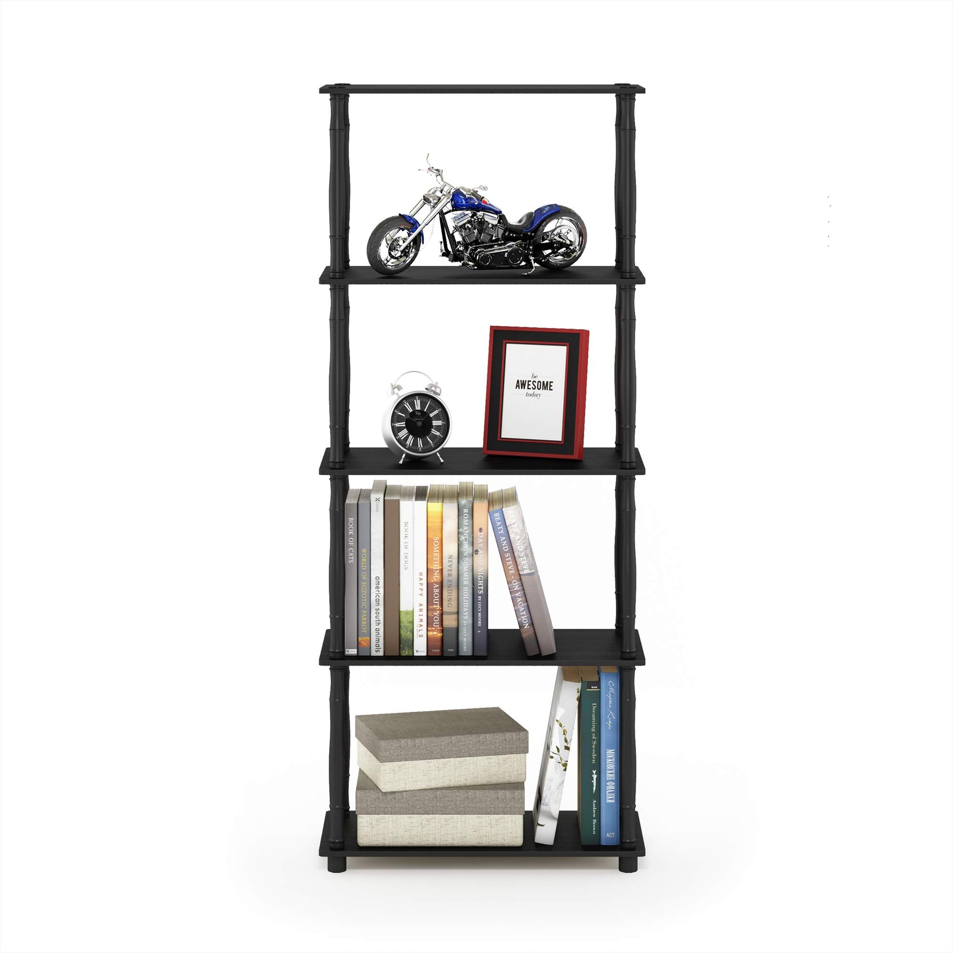 Furinno Turn-N-Tube 5-Tier Multipurpose Shelf / Display Rack / Storage Shelf / Bookshelf, Classic