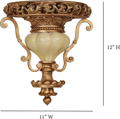 Touch of Class Chalmette Wall Shelf - Gold/Ivory - Victorian Style - Decorative Wall Shelves for Bedroom, Living Room, Kitchen, Hallway, Entryway
