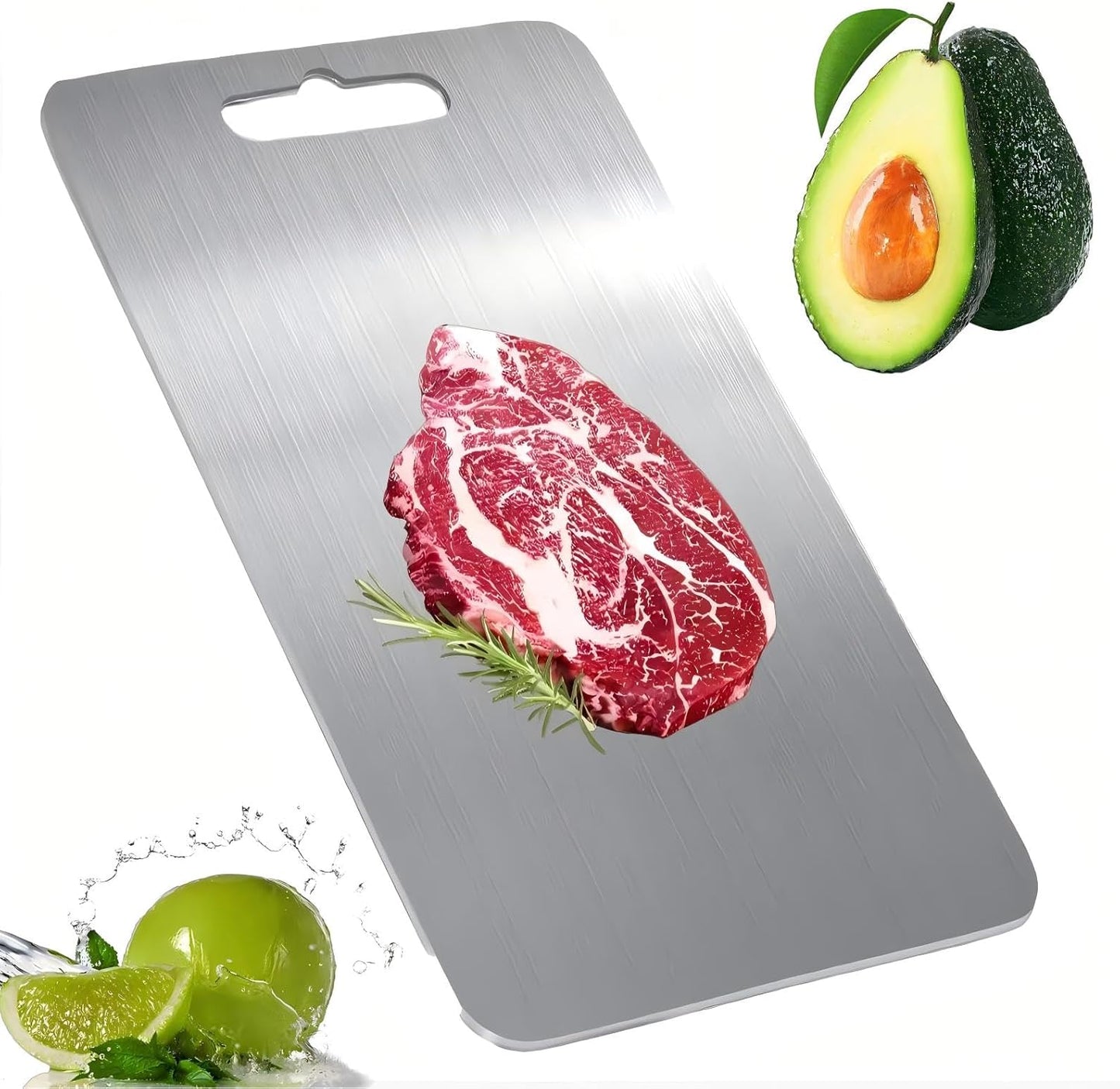 Titanium Cutting Board, 100% Pure Titanium Cutting Boards for Kitchen, Double Sided Food-Grade Chopping Board - Dishwasher Safe Easy to Clean (14"L x 10"W)