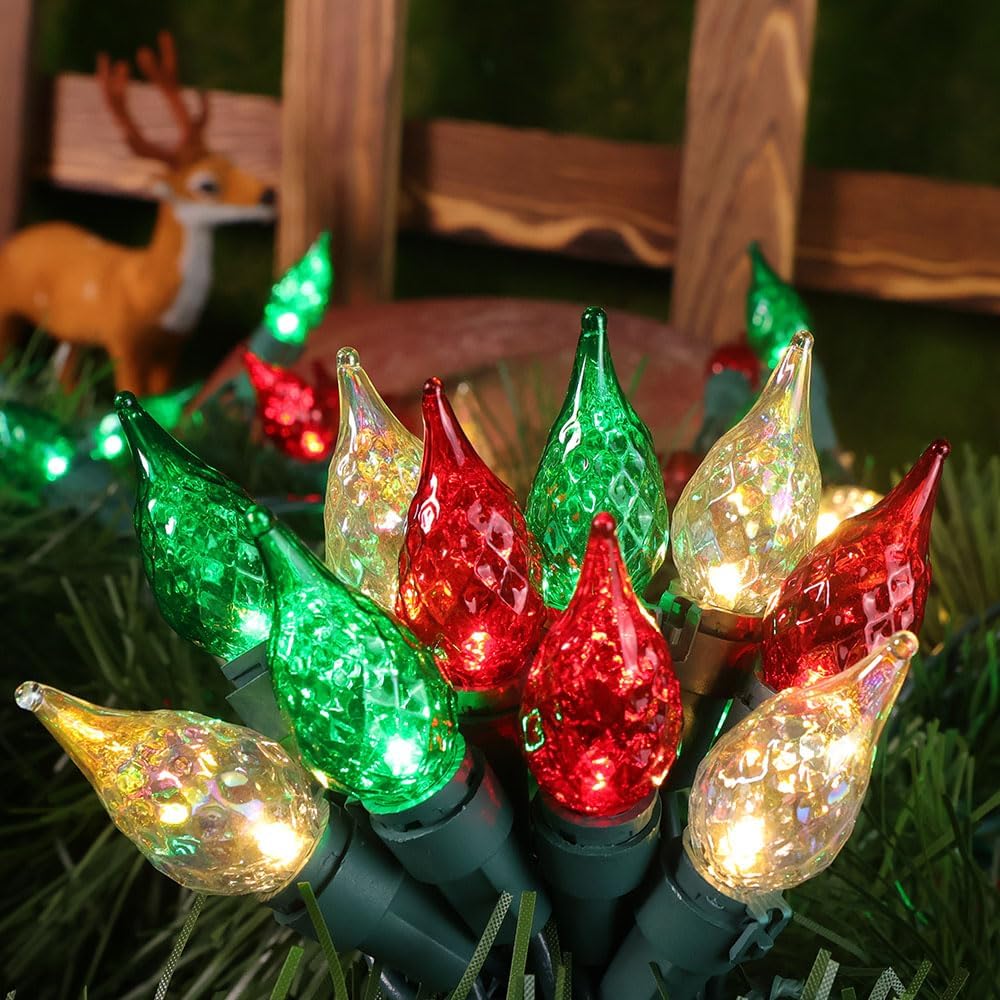LED Christmas Lights Outdoor 19 FT 70 Fairy Lights Multi-Color String Lights ETL Certified for Indoor/Outdoor Holiday Party Halloween Tree Decor