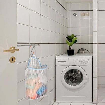 5Pcs Hanging Laundry Bags for Socks with S Hooks, 5 Color Mesh Laundry Bags for Washing Machine