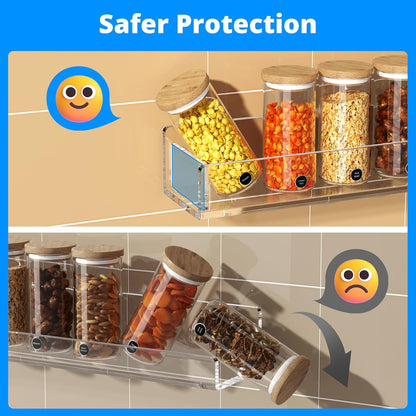 NIUBEE Wall Mounted Spice Rack Organizer,Clear Acrylic Spice Shelf Storage Holder,Hanging Seasoning Rack Organizer for Wall Kitchen 4 Pack