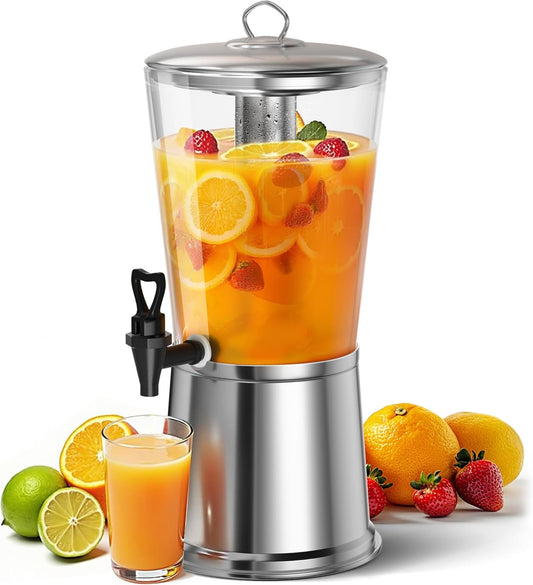 WantJoin Beverage Dispenser With Stand, Drink Dispenser for Party, Stainless Steel Water Dispenser