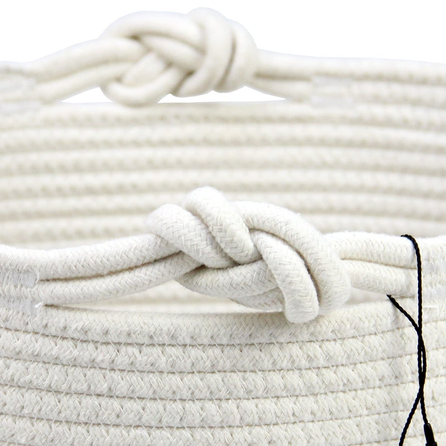 Casaphoria Natural Woven Cotton Rope Storage Basket for Organizing Towels Blanket Laundry Baskets