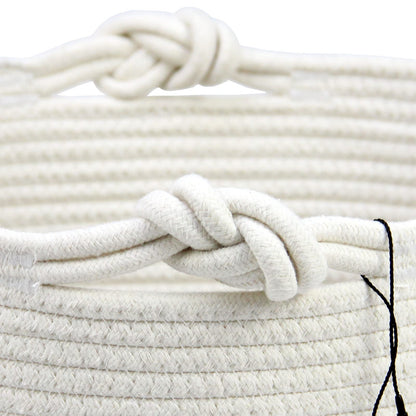 Casaphoria Natural Woven Cotton Rope Storage Basket for Organizing Towels Blanket Laundry Baskets