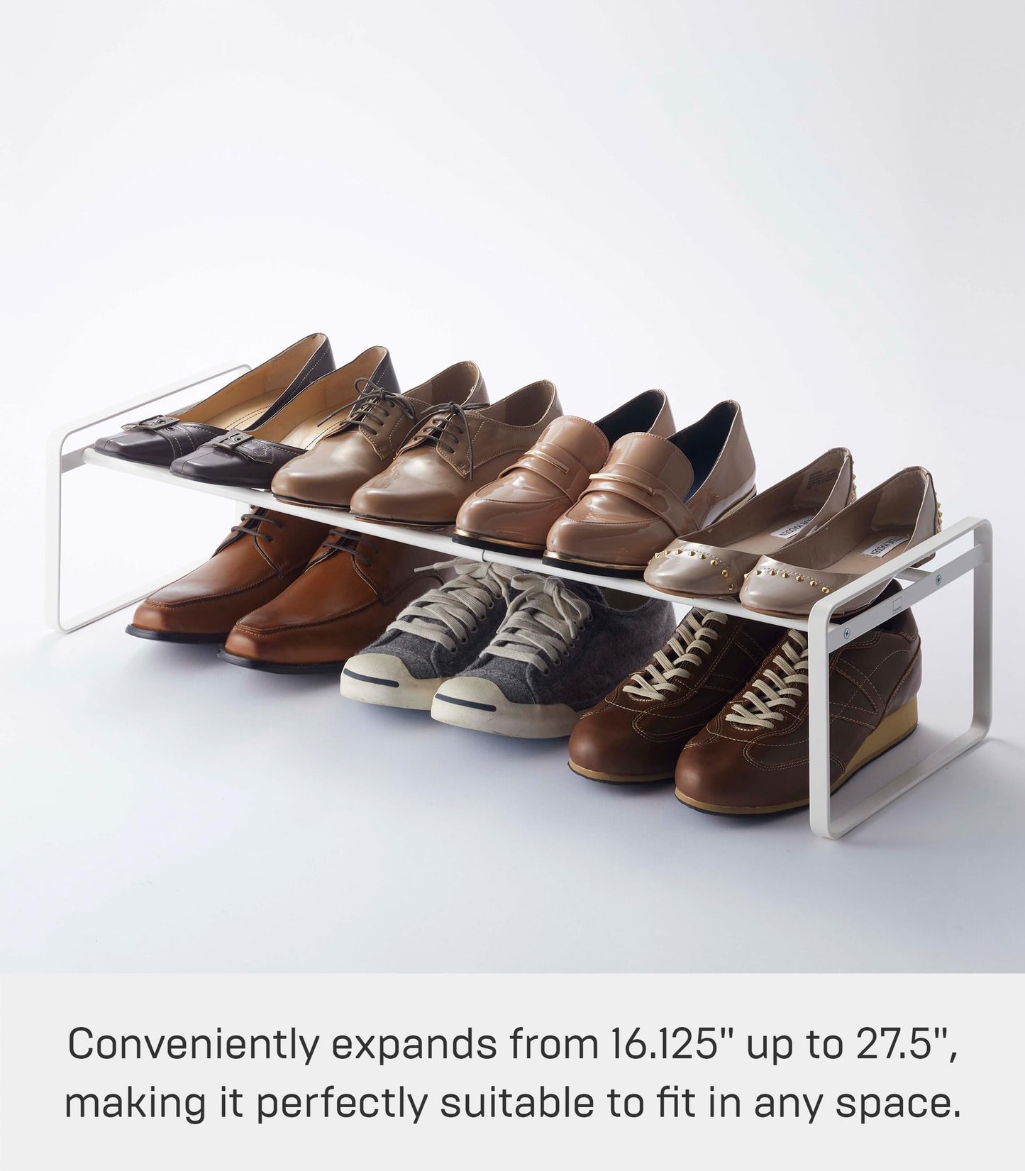 YAMAZAKI Home Frame Adjustable Shoe Rack - Spacesaving Storage Solution, 7" - Steel - Holds Up to 4