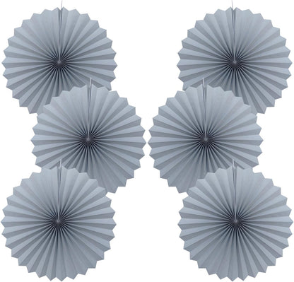 Gray Party Decorations,Wedding Decorations for Party Events Accessories,Anniversary Decorations,Birthday Decorations for Men,16in Hanging Paper Fans 30 Color DIY Set(Gray)
