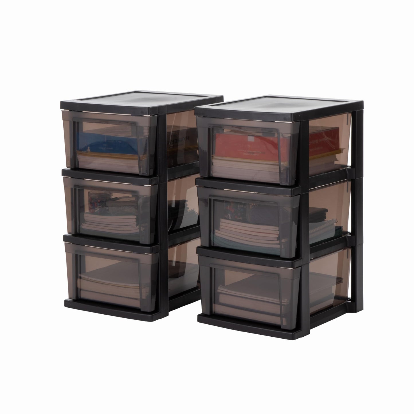 IRIS USA Plastic Drawer Storage Organizer, 3-Drawers, 2-Pack, for Classroom Art Craft Supplies
