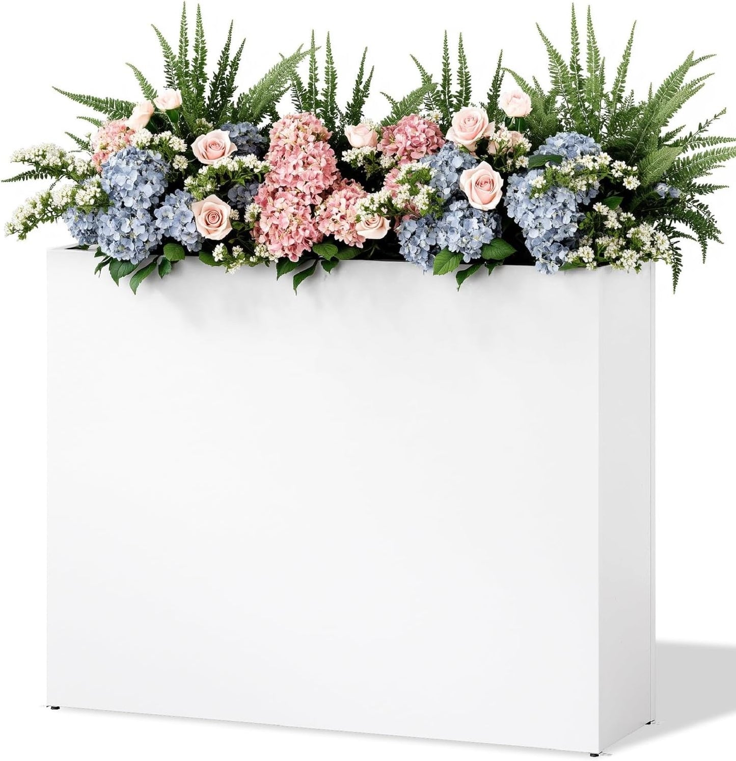 Planter Box Outdoor 38"W x 10.2"D x 30"H- Tall Rectangular Planters for Outdoor Patio/Porch, All-Weather with Anti-dumping Kit, Durable Galvanized Steel, Modern Design for Plants, Flower,Garden