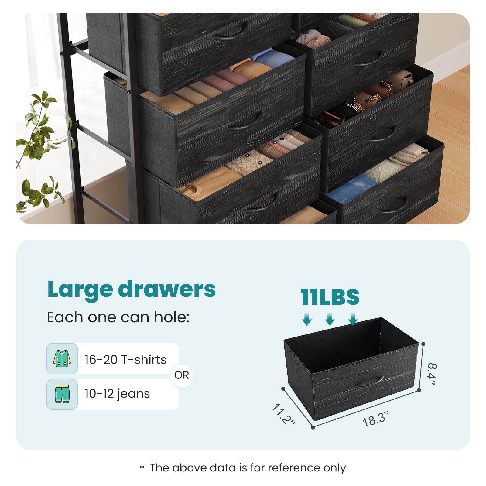 OLIXIS 8 Drawer Storage Dresser for Bedroom, Closet Organizers Units