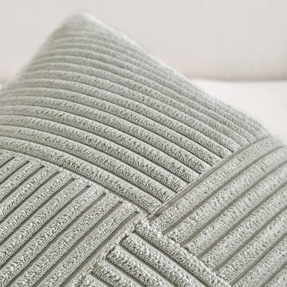 Fancy Homi 2 Packs Grey Decorative Throw Pillow Covers 20x20 Inch for Living Room Couch Bed Sofa, Rustic Farmhouse Boho Home Decor, Soft Corss Corduroy Patchwork Accent Square Cushion Case 50x50 cm