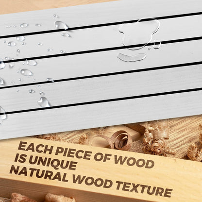 24"x6.8"x1.6" Slanted Floating Wall Shelves 2-Pack - Rustic White Finish, Heavy-Duty Solid Wood Design with Hidden Brackets - Perfect for Living Room, Kitchen, Bathroom, or Office