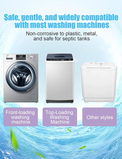 Washing Machine Cleaner Tablet : 12pack/6 Month Supply, washer cleaner table for laundry,top loader,front load or HE washing machine, effective deep cleaner, descaler, remover(Lavender)