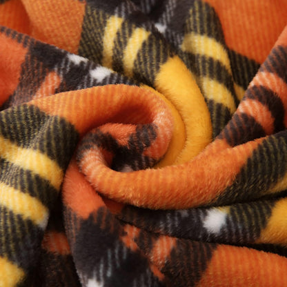 MERRYLIFE Throw Blanket for Couch Orange Plaid Chair Throw Blanket| Soft Decorative Ultra-Plush Colorful| Throw Size Travel Blanket Plush|(50" 60", Harvest Plaid)