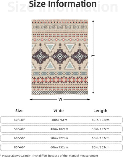 Boho Throw Blanket for Couch Bed Sofa Living Room, Western Flannel Fleece Blanket Soft Cozy Lightweight Breathable Fluffy Durable Gifts for Men Women 50 x 60 Inch