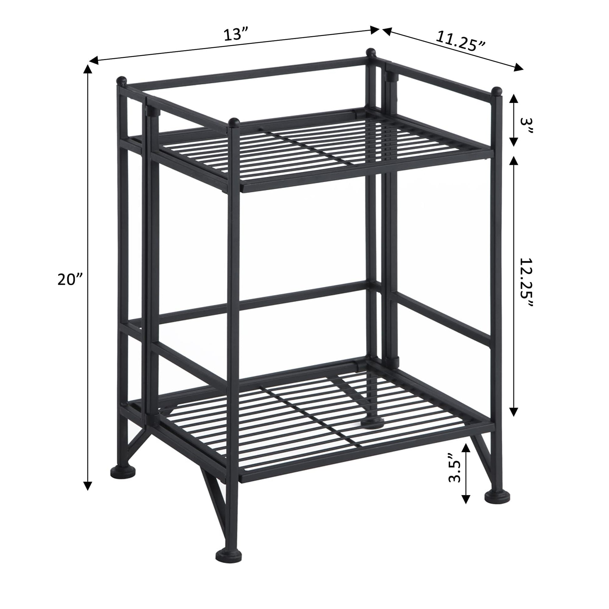 Convenience Concepts Xtra Storage Shelves - 2-Tier Folding Metal Storage Shelves, Closet Organizer