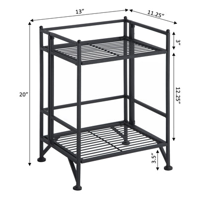 Convenience Concepts Xtra Storage Shelves - 2-Tier Folding Metal Storage Shelves, Closet Organizer